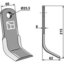Couteau-Y 215x60mm - Desvoys - 433