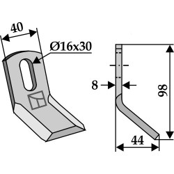 Couteau-Y 98x40mm universel - Noremat - 123692