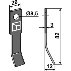 Couteau-Y 82x20mm - Stiga - 1319-1721-01