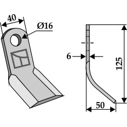 Couteau-Y 125x40mm - Bucher - 155130170