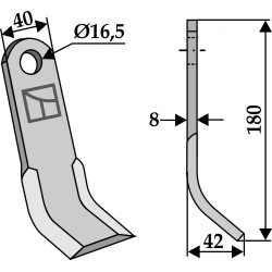 Couteau-Y 180x40mm - Nobili - 17496