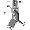 Couteau-Y  avec chaîne - Mulag - TM60-04-0131 / 101042