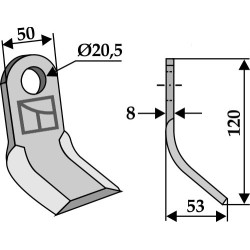 Couteau-Y 120x50mm - Willibald - 210-41-002