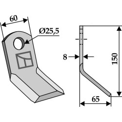 Couteau-Y 150x60mm - Leckron - 6400080