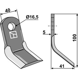 Couteau-Y 100x40mm - Dragone - 192.02.653