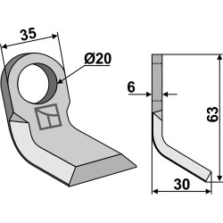 couteau-Y 63x35mm - Doppstadt - 127040106