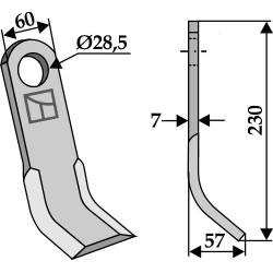 Couteau-Y 230x60mm - Cabe (Nuova Cabe) - 185