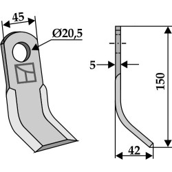 Couteau-Y 150x45mm - Bruni