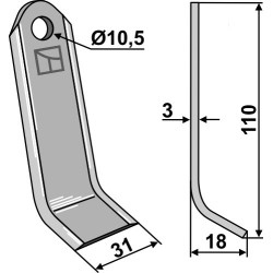 Couteau-Y 110x31mm - Bomford - 3012615