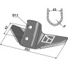 Soc à ailette pour système Kongskilde 285mm - Kongskilde - 105000649
