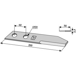 Couteau broyeur de paille - Rekord - 40150