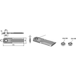 Couteau broyeur de paille - Claas Lexion - 7558750