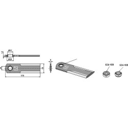 Couteau broyeur de paille - Claas Lexion - 0007558740