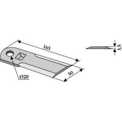 Couteau broyeur de paille - Case - 1322241C2
