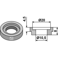 Entretoise pour couteau broyeur de paille - Rekord