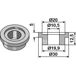 Entretoise pour couteau broyeur de paille - John Deere