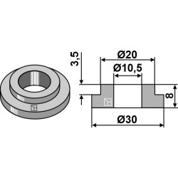 Entretoise pour couteau broyeur de paille - John Deere