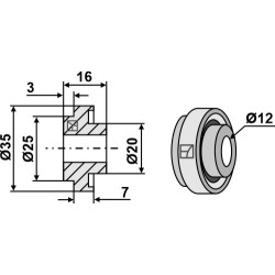 Entretoise pour couteau broyeur de paille - Claas - 755.861.1