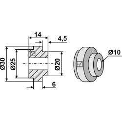 Entretoise pour couteau broyeur de paille - Claas - 0007368712