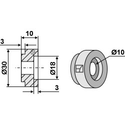 Entretoise pour couteau broyeur de paille - Claas - 060 015.0