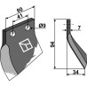 Couteau pour fossoyeuse - modèle gauche - Oosterlaan - G.T.1 LI