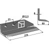 Couteau pour fossoyeuse - modèle droit - Dondi - 607002