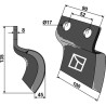 Couteau pour fossoyeuse - droit - Davis