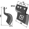 Couteau pour fossoyeuse - droit - Davis