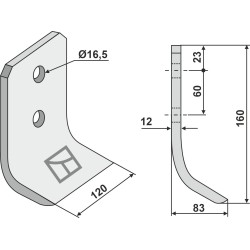 Couteau pour fossoyeuse 160x120mm - Mulag - TM60190067 - 141261