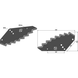 Couteau pour mélangeurs de fourrage - revêtement carbure - Shelbourne-Reynolds - 61481201