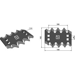 Couteau pour mélangeurs de fourrage, droit - Faresin - 30845.9950