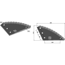Couteau pour mélangeurs de fourrage - revêtement carbure - Strautmann - 60903505