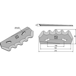 Couteau pour mélangeurs de fourrage, droit - Strautmann - 60503503