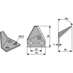 Couteau pour mélangeurs de fourrage, droit - Seko - SEMG 1 LUA 20