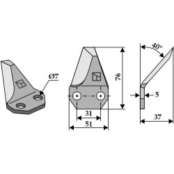 Couteau pour mélangeurs de fourrage, gauche - Sgariboldi - CL04.024