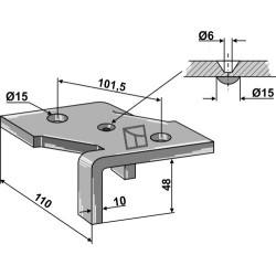 Bride de fixation pour 4 1/2 couche dent de cultivateur