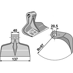 Marteau broyeur 137x40mm - Bos - 053-013-053-20