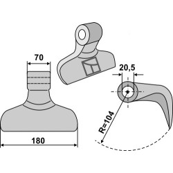 Marteau broyeur 180x70mm - Cabe (Nuova Cabe)