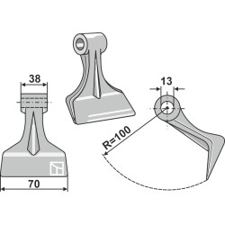 Marteau broyeur 70x38mm - Seppi