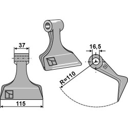 Marteau broyeur 115x37mm - Kuhn - 6061900
