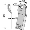 Couteau-broyeur torsadé 295x100mm - court - gauche - Ungarn - 269-RZ3