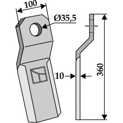 Couteau-broyeur 360x100mm - Szolnoki - 199-RZ3
