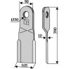 Couteau broyeur 390x90mm, modèle gauche - BAMS