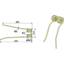 Dent de fenaison Ø9 - gauche - PZ-Zweegers - PZ 193