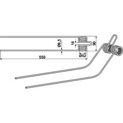 Dent andaineur Ø9,5 - Kuhn - 57720200