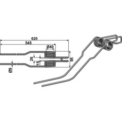 Dent andaineur Ø9 - Deutz-Fahr - 16504331