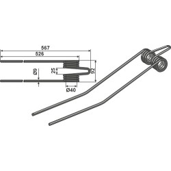 Dent andaineur Ø9 - Deutz-Fahr - 16502731