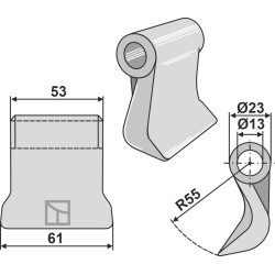 Marteau broyeur 61x53mm - Dücker - 945000902