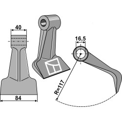 Marteau broyeur 84x40mm - Tierre