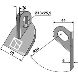 Marteau broyeur 70x10mm - Müthing - MU4 Lang